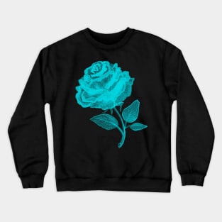 Bright Blue Rose of Hope Crewneck Sweatshirt